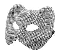 Realistic Leopard Half Mask for Cosplay Stage Performances Silver Plastic