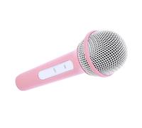 Realistic Lightweight Simulated Microphone Prop for Stage Cosplay Speech Practice, Portable Faux Mic for Anime Character Roleplaying, Safe Plastic Material (Pink)