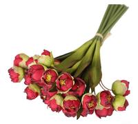 Realistic Lily Of The Valley Silk Flowers Bouquet For Wedding Home Decor(Red)