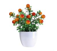 Realistic-Looking Artificial Green Plant Set for Dining Table Use with Low-Maintenance Faux Floral Design (Evening Red)