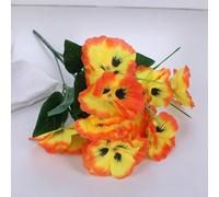 Realistic Looking Pansy Flowers Made from Silk for Use in Home or Office Decor with Consistent Appearance Over Time (Orange)