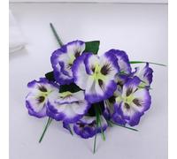 Realistic Looking Pansy Flowers Made from Silk for Use in Home or Office Decor with Consistent Appearance Over Time (Purple)