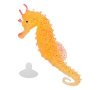 Realistic Luminous Silicone Simulation Seahorse for Aquariums with Suction Cup for Fish Tank Decor (Yellow)