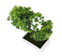 Realistic Mini Bonsai Plants for Weddings and Home Decor, Easy to Move and Place Anywhere (Green)