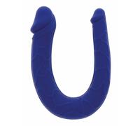 Realistic Mini Double Dong Blue Penetration Small U-Shape Dildo Anal Starter Toy