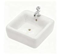 Realistic Miniature Bathroom Sink White Ceramic Construction 1:12 Dollhouses Decorations Furniture for Adults Collector Miniature Ceramic Sink for Dollhouses