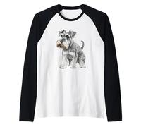 Realistic Miniature Schnauzer Raglan Baseball Tee