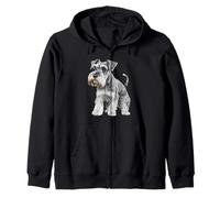 Realistic Miniature Schnauzer Zip Hoodie