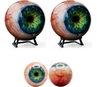 Realistic Monster Eye Decor,3D Eyeball Ornament with Stand,Scary Realistic Eyeball Ornament,Creepy Monster Eye Sculpture Ornamen,Unique Creepy Eye Figurine Gift for Halloween Gothic (2Pcs)