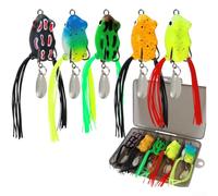 Realistic motion soft lure with amphibious theme floating function and noise emitting core ideal for aggressive fish targeting