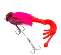 Realistic mouse simulation fishing lure with three dimensional fisheye lens, deer hair build and flexible forked tail for use in sea and boat fishing (D)