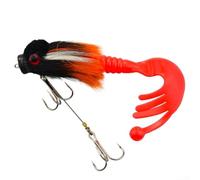 Realistic mouse simulation fishing lure with three dimensional fisheye lens, deer hair build and flexible forked tail for use in sea and boat fishing (E)