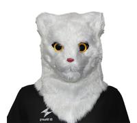 Realistic Movable Mouth Cat Mask Mouth Mover Animal Mask Halloween Party Cosplay Costume Animal Full Head Mask Unisex Animal Head Mask Plush Animal Head Mask Halloween Costume