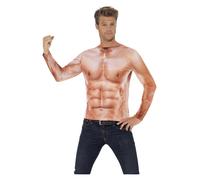 Smiffys Realistic Muscle Top, M - Size 38 inch-40 inch, Nude