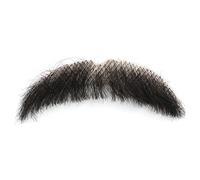 Realistic Mustache Beard, 3.15" Human Hair Goatee for Halloween Cosplay Costume Invisible, Black