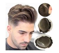 Realistic Natural Look Men's Human Hair Wig, Bleached Knots French Lace Front Mens Toupee Hairpieces Poly Lace Skin Hair Replacement Systems Various Color,for Everyday, Cosplay & More(Platinum Blonde