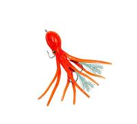 Realistic Octopus Soft Bait 19g 11cm, Squid Lure with Double Hooks, Saltwater Boat Fishing for Bass/Tuna(Orange)