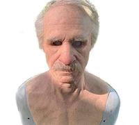 Realistic Old Man Face Mask Christmas Latex Decor Mask Scary Full Head Creepy Wrinkle Face Cosplay Props Old Man, Realistic, Latex, Hal