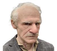 Realistic Old Man Masque, Full Head Latex Old Man Masque, Costume Accessories With White Hair And Beard For Masquerade Stage Show Family Gathering Theater Performance Festival Celebration Cosplay