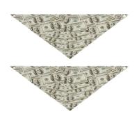 Realistic One Hundred Dollar 2 Pack Dog Bandanas Bulk Triangle Bibs Kerchief Set Pet Holiday Accessories Decor for Dogs Cats