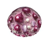 Realistic Onion Shower Cap For Women Double-Layered Bath Hair Cap Stylish Bathing Hat For All Hairstyles Long Hair Braids
