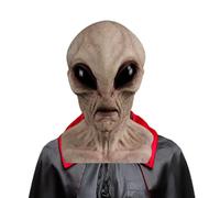 Realistic Pale White Alien Adult Scary Mask (One Size)