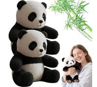 Realistic Panda Plush, Ultra-Soft Emotional Support Stuffed Animal for Stress Relief & Comfort, Mmics Niatural Movements for Realistic Comfort, Suitable for all age groups(2pcs)