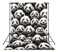 Realistic-Pandas-Face-Joy 5x7ft Photography Backdrop, Photo Background With Rod Pocket, Foldable Studio Backdrop For Birthday, Wedding, Party Decoration