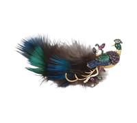 Realistic Peacocks Feathered Shaped Brooch Trendy Outfit Enhancer Eye Catching Lapel Pin Accessory Clothing Accessories Peacocks Feathered Brooch