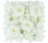 Realistic Peony Hydrangea Wall Panel 40cm Silk Plastic(White 40 * 40) | plastic and silk construction, weather resistant for outdoors, fade resistant colors, event decor essential