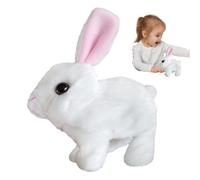 Realistic Pet Rabbit Doll - 16 x 9 x 16 cm, Intelligent Plush Companion with Movement of Trembling Ears, Bouncy Simulation, Soft Fabric Design, Interactive Electronic Tie
