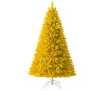 Realistic Pine Needle Tree, Cross-Shaped Base, Eco-Friendly PVC Material, Ideal for Indoor Decorations(Yellow-150cm/4.9ft)