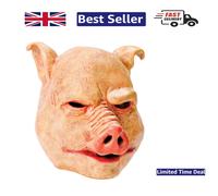 Realistic Pink Rubber Latex Horror Pig Mask - Perfect Halloween Accessory