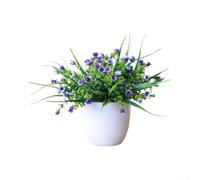 Realistic Plastic for lily of the Valley Faux Greenery in White Pot(A)