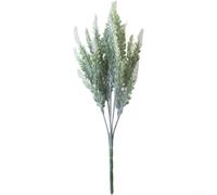Realistic Plastic Lavender Stems 5 Branch Artificial Flower Bouquet Grain Ear Design For Wedding Centerpiece Hotel Decor Home Office Tabletop Display 38cm Height(E)