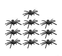 Realistic Plastic Spider Decorations for Halloween Party Use and Scary Pranks Lightweight Props for Home, Yard, or Event Atmospheres (10)