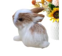 Realistic Plush Miniature, Tiny Simulation Bunny, 3.15x2.17x1.97 Inches Stuffed Rabbit with Soft Faux, Cotton Figurine, Desktop Ornament with Style, Easter Party Accessory for Nursery and Home