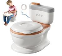 Realistic Potty Training Toilet Independent Toilet Slot Design | Splashproof Widened Toilet Trough, Simulated Flush Button, Potty Training Tool, Removable Inner Bowl, Comfortable Seat for