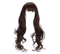 Realistic Pre Curved Synthetic Hairpiece Styling Capacity Seamless Bangs For Versatile Fashion Statements Women's Long Curly Synthetic Wigs
