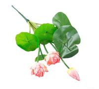 Realistic PU Lotus Aquarium Plant Small Green Decor | silk material, smooth edges protect fins, freshwater saltwater safe, no parts, pet friendly(D 161 powder)
