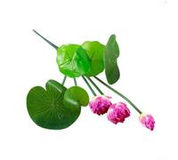 Realistic PU Lotus Aquarium Plant Small Green Decor | silk material, smooth edges protect fins, freshwater saltwater safe, no parts, pet friendly(D2014 purple)