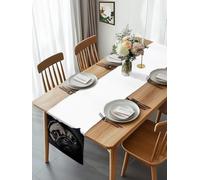 Realistic Pug Dog Pattern Table Runner 90 Inches Long,Table Runners Kitchen Dining Tables Decoration for Home Party Decor, Dark Background Tables Runner Wedding Dresser Scarf