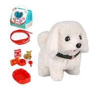 Realistic Puppy Robot Interactive Electronic Plush Stuffed Animal Pet Toy | Robot Dog That Acts Like A RealDog Tail Wagging Toy for Kids, Adults, Boys, Girls, Seniors, Family, Friends, Children, P