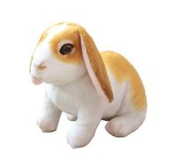Realistic Rabbit Plush Toy, Cute Bunny Stuffed Animal, Soft Plushie for Kids, Home Decor, Easter Gift(Brown Floppy Ear Lying)