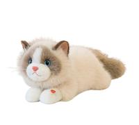 Realistic Ragdoll Cat Plush Toy Stuffed Animals,Stuffed Cat Interactive Toys With Sound Cute Soft For Cats Lovers Home Nursery Decor Kids Toddler Kindergarten Girls Dorm Christmas (30cm,Brown)