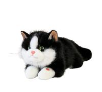 Realistic Ragdoll Cat Plush Toy Stuffed Animals,Stuffed Cat Interactive Toys With Sound Cute Soft For Cats Lovers Home Nursery Decor Kids Toddler Kindergarten Girls Dorm Christmas (45cm,Black)