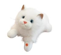 Realistic Ragdoll Cat Plush Toy Stuffed Animals,Stuffed Cat Interactive Toys With Sound Cute Soft For Cats Lovers Home Nursery Decor Kids Toddler Kindergarten Girls Dorm Christmas (55cm,White)