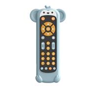 Realistic Remote for Toddler - Early Number Learning Toy with Silicone Animal Shaped Teether Cover | 3 Languages (English, Spanish & French) Toddler Musical TV Remote with Sounds for Preschool