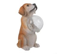 Realistic Resin Dog Figurine Solar Light for Garden or Patio Decoration with Charming Daytime Look and Solar Night Lighting