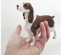 Realistic Resin Springer Spaniel Figurine, Dog Memorial Gifts, Dog Figurines, Collectible Springer Spaniel Statue Figure Sculpture, Gifts for Dog Lover (Brown-white, L: 5.43" x W: 1.57" x H: 4.4")
